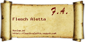 Flesch Aletta névjegykártya